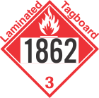 Combustible Class 3 UN1862 Tagboard DOT Placard