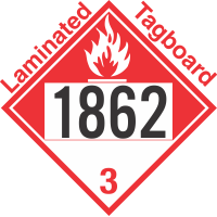 Combustible Class 3 UN1862 Tagboard DOT Placard