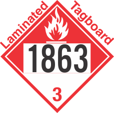 Combustible Class 3 UN1863 Tagboard DOT Placard