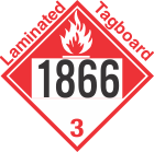 Combustible Class 3 UN1866 Tagboard DOT Placard