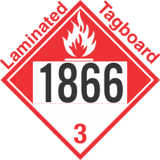 Combustible Class 3 UN1866 Tagboard DOT Placard