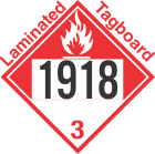 Combustible Class 3 UN1918 Tagboard DOT Placard
