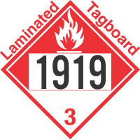 Combustible Class 3 UN1919 Tagboard DOT Placard