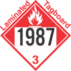 Combustible Class 3 UN1987 Tagboard DOT Placard