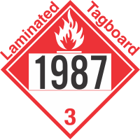 Combustible Class 3 UN1987 Tagboard DOT Placard