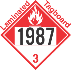 Combustible Class 3 UN1987 Tagboard DOT Placard