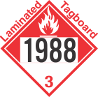 Combustible Class 3 UN1988 Tagboard DOT Placard