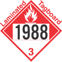 Combustible Class 3 UN1988 Tagboard DOT Placard