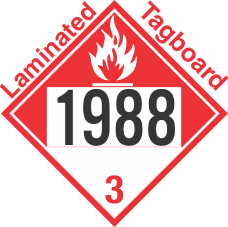 Combustible Class 3 UN1988 Tagboard DOT Placard