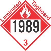 Combustible Class 3 UN1989 Tagboard DOT Placard