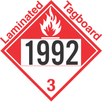 Combustible Class 3 UN1992 Tagboard DOT Placard