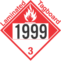 Combustible Class 3 UN1999 Tagboard DOT Placard