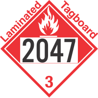 Combustible Class 3 UN2047 Tagboard DOT Placard