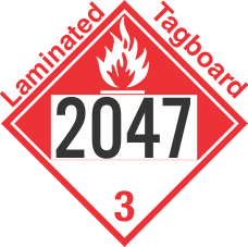 Combustible Class 3 UN2047 Tagboard DOT Placard