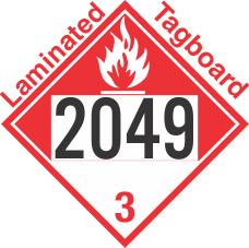 Combustible Class 3 UN2049 Tagboard DOT Placard