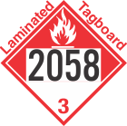Combustible Class 3 UN2058 Tagboard DOT Placard