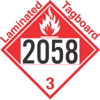 Combustible Class 3 UN2058 Tagboard DOT Placard