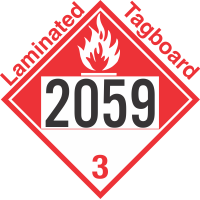 Combustible Class 3 UN2059 Tagboard DOT Placard