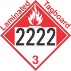 Combustible Class 3 UN2222 Tagboard DOT Placard