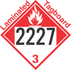 Combustible Class 3 UN2227 Tagboard DOT Placard