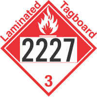 Combustible Class 3 UN2227 Tagboard DOT Placard