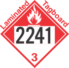 Combustible Class 3 UN2241 Tagboard DOT Placard