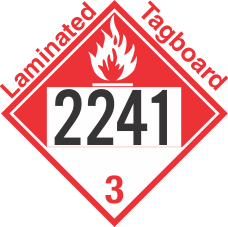 Combustible Class 3 UN2241 Tagboard DOT Placard