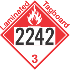 Combustible Class 3 UN2242 Tagboard DOT Placard