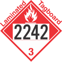 Combustible Class 3 UN2242 Tagboard DOT Placard