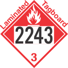Combustible Class 3 UN2243 Tagboard DOT Placard