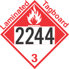 Combustible Class 3 UN2244 Tagboard DOT Placard