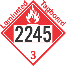 Combustible Class 3 UN2245 Tagboard DOT Placard
