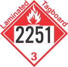 Combustible Class 3 UN2251 Tagboard DOT Placard