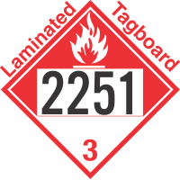 Combustible Class 3 UN2251 Tagboard DOT Placard