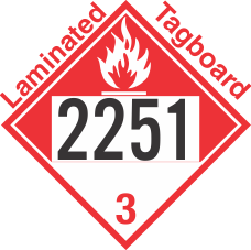 Combustible Class 3 UN2251 Tagboard DOT Placard
