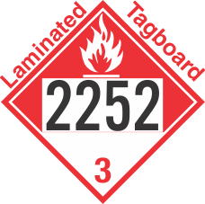 Combustible Class 3 UN2252 Tagboard DOT Placard