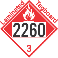 Combustible Class 3 UN2260 Tagboard DOT Placard