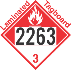 Combustible Class 3 UN2263 Tagboard DOT Placard