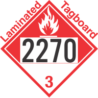 Combustible Class 3 UN2270 Tagboard DOT Placard