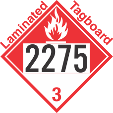Combustible Class 3 UN2275 Tagboard DOT Placard