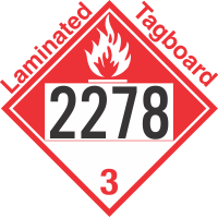 Combustible Class 3 UN2278 Tagboard DOT Placard