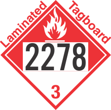 Combustible Class 3 UN2278 Tagboard DOT Placard
