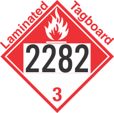 Combustible Class 3 UN2282 Tagboard DOT Placard