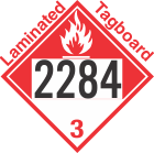 Combustible Class 3 UN2284 Tagboard DOT Placard