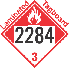 Combustible Class 3 UN2284 Tagboard DOT Placard