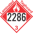 Combustible Class 3 UN2286 Tagboard DOT Placard