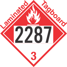 Combustible Class 3 UN2287 Tagboard DOT Placard