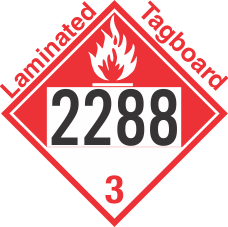 Combustible Class 3 UN2288 Tagboard DOT Placard
