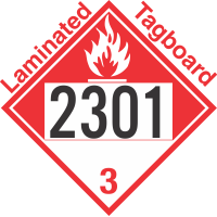 Combustible Class 3 UN2301 Tagboard DOT Placard