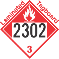 Combustible Class 3 UN2302 Tagboard DOT Placard